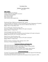 Curriculum Vitae Kimberly Anne Babson, Ph.D. - Center for Health ...