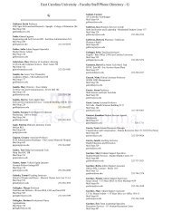 East Carolina University - Faculty/Staff Phone Directory - G