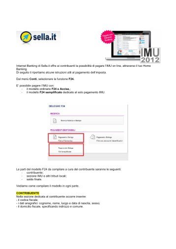 Manuale Pagamento IMU F24 - Gruppo Banca Sella