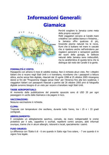 Informazioni Generali: Giamaica - Joycard.it