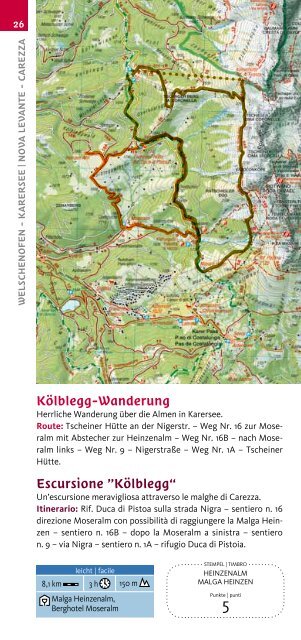 Wandertouren rund um Rosengarten und Latemar im Eggental