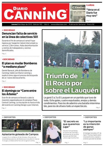 Triunfo de El Rocio por sobre el Lauquén - Diario Canning