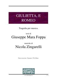 Giulietta, e Romeo - Libretti d'opera italiani