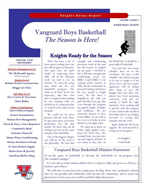 Basketball Newsletter - Marion County Public Schools