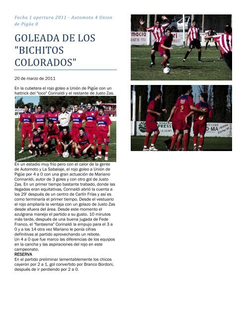 GOLEADA DE LOS "BICHITOS COLORADOS"