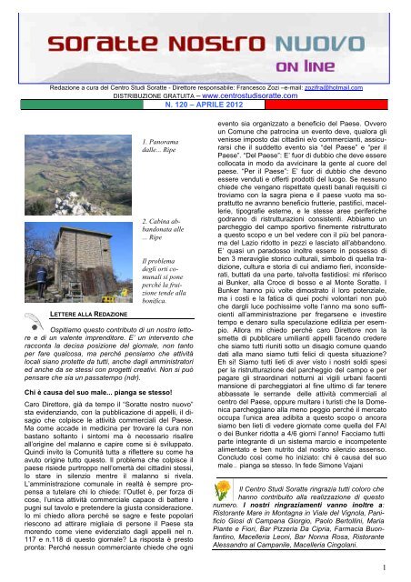 www.centrostudisoratte.com N. 120 – APRILE 2012 - Pro Loco