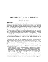 ÉTIENNE GILSON AND THE ACTUS ESSENDI