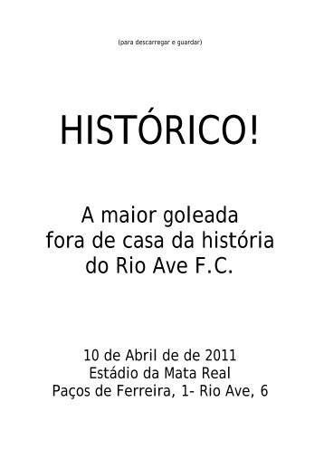 A maior goleada fora de casa da história do Rio Ave F.C. - netne