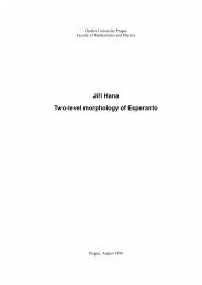 Ji í Hana Two-level morphology of Esperanto - Institute of Formal ...