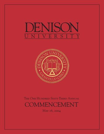 Commencement Program - Denison University