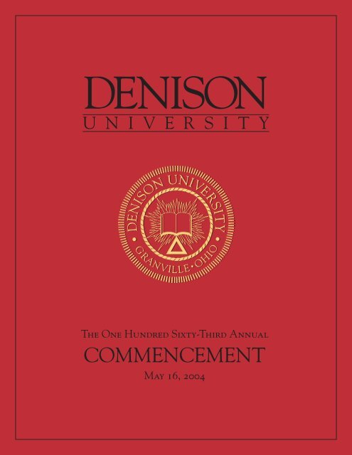 Commencement Program - Denison University