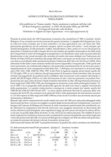 - 1 - AffRico e PietRAcoloRA dAgli estimi del '600 teRzA PARte