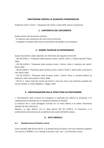 11. Relazione scariche atmosferiche - Città di Torino