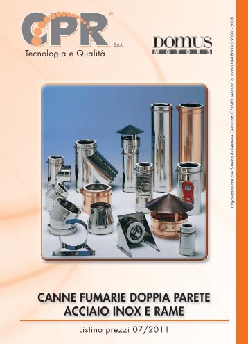 canne fumarie doppia parete acciaio inox e rame - C.P.R. spa