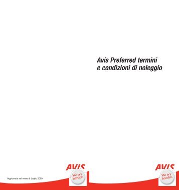 Avis Preferred termini e condizioni di noleggio