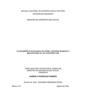 La sexualidad en los procesos de cortejo: contrastes de gnero y ...