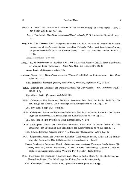 bibliography of new guinea entomology1 - Hawaii Biological Survey ...