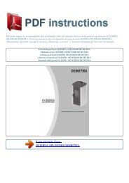 Istruzioni per l'uso OLIMPIA SPLENDID DEMETRA - ISTRUZIONI PDF