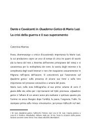 Dante e Cavalcanti in Quaderno Gotico di Mario Luzi La crisi della ...