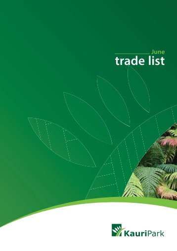 trade list - Kauri Park Nurseries
