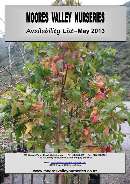 Availability List-May 2013 - Moores Valley Nurseries