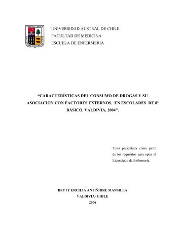 características del consumo de drogas y su asociacion con factores ...