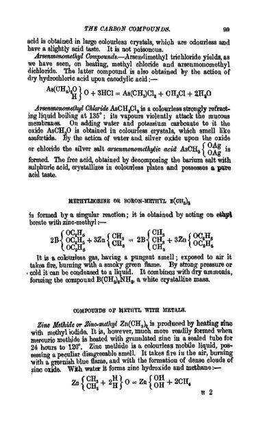 A Manual of the Chemistry of the Carbon Compounds