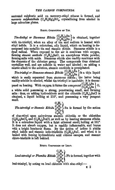 A Manual of the Chemistry of the Carbon Compounds