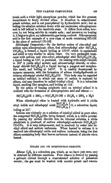 A Manual of the Chemistry of the Carbon Compounds