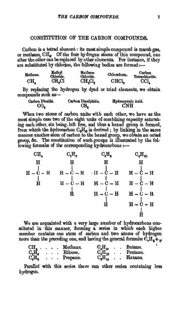 A Manual of the Chemistry of the Carbon Compounds