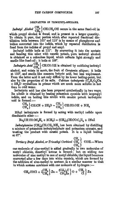 A Manual of the Chemistry of the Carbon Compounds