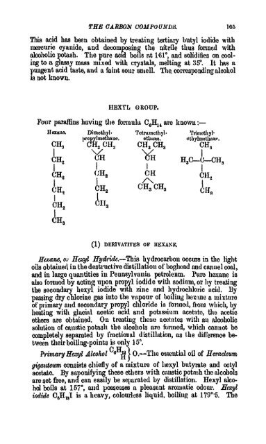 A Manual of the Chemistry of the Carbon Compounds