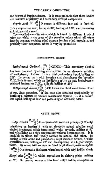 A Manual of the Chemistry of the Carbon Compounds