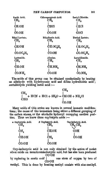 A Manual of the Chemistry of the Carbon Compounds