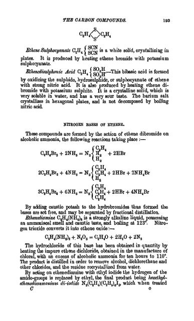 A Manual of the Chemistry of the Carbon Compounds