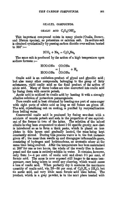 A Manual of the Chemistry of the Carbon Compounds