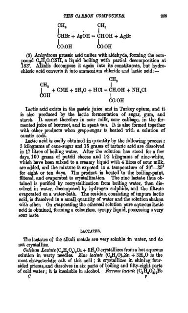 A Manual of the Chemistry of the Carbon Compounds