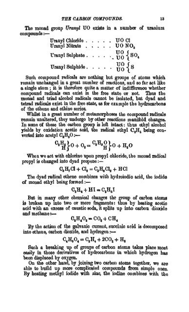 A Manual of the Chemistry of the Carbon Compounds