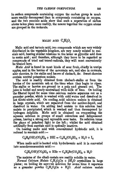 A Manual of the Chemistry of the Carbon Compounds