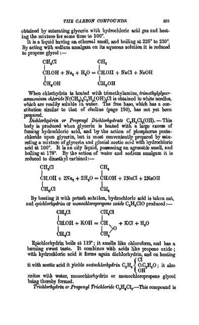 A Manual of the Chemistry of the Carbon Compounds