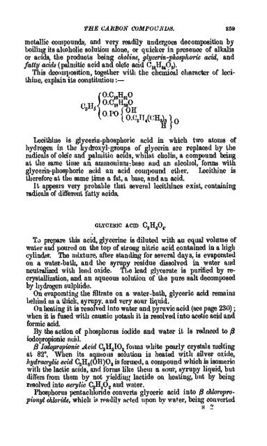 A Manual of the Chemistry of the Carbon Compounds