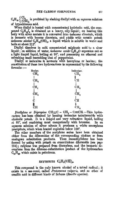 A Manual of the Chemistry of the Carbon Compounds