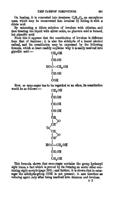 A Manual of the Chemistry of the Carbon Compounds