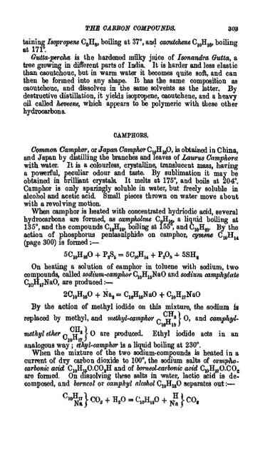 A Manual of the Chemistry of the Carbon Compounds