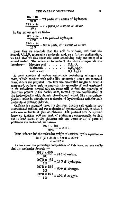 A Manual of the Chemistry of the Carbon Compounds