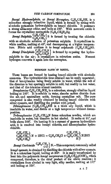 A Manual of the Chemistry of the Carbon Compounds