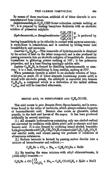 A Manual of the Chemistry of the Carbon Compounds