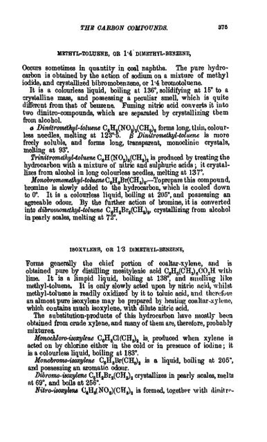 A Manual of the Chemistry of the Carbon Compounds