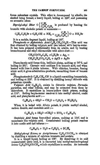 A Manual of the Chemistry of the Carbon Compounds