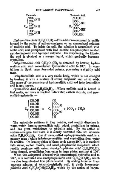 A Manual of the Chemistry of the Carbon Compounds